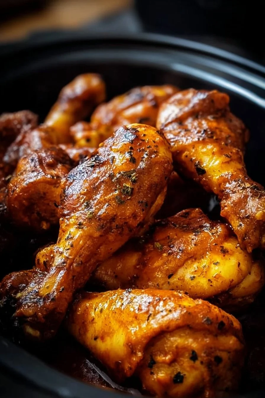 Delicious BBQ chicken legs grilled to perfection served on a plate