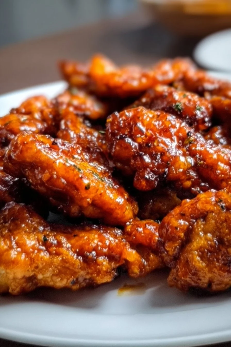 Boneless Chicken Wings 2 Plate of delicious boneless chicken wings served with dipping sauce