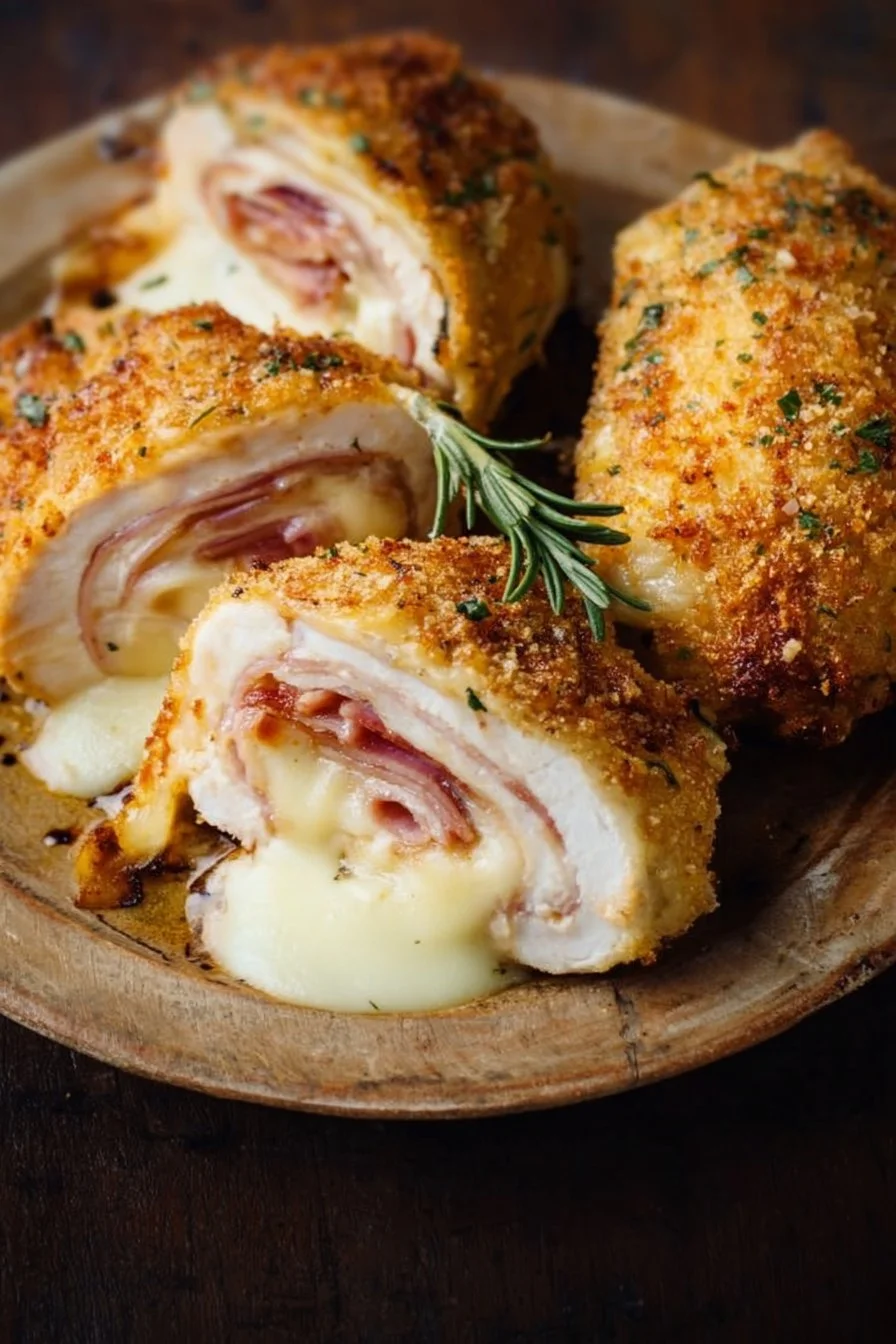 Delicious Chicken Blue Ribbon dish ready to impress with its vibrant presentation.