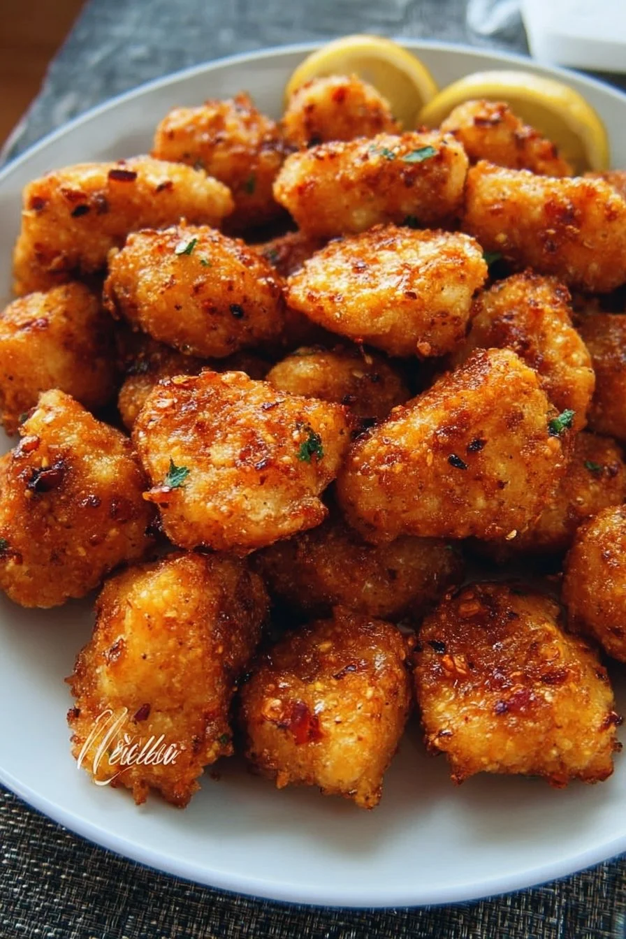 Delicious Cowboy Butter Chicken Bites served on a platter, ready to enjoy.