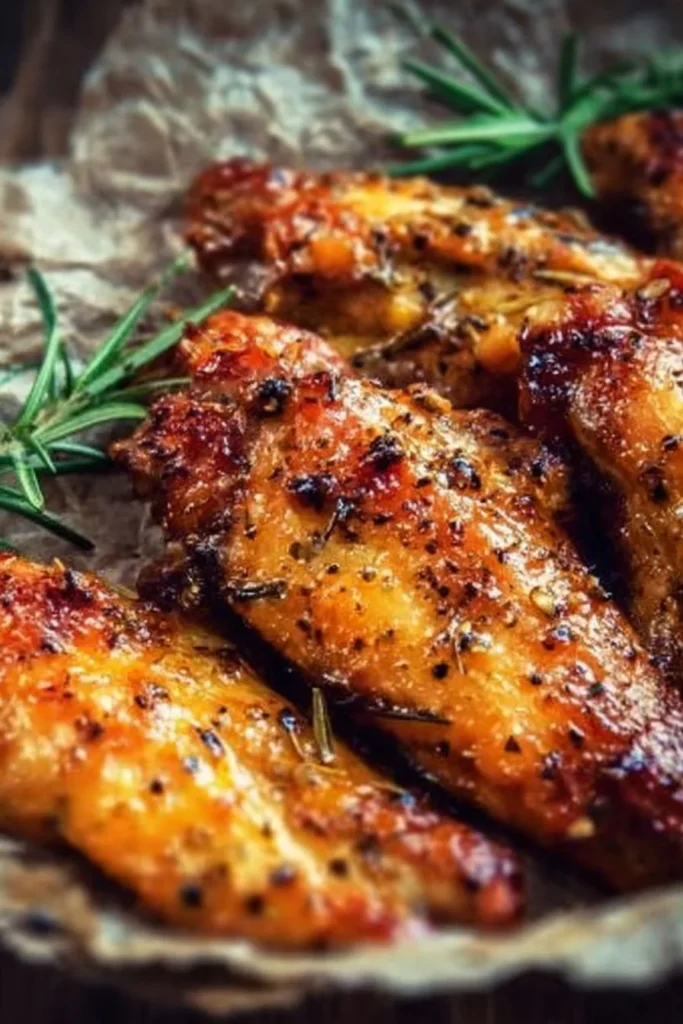 Delicious Garlic Herb Chicken Wings seasoned with fresh herbs and spices