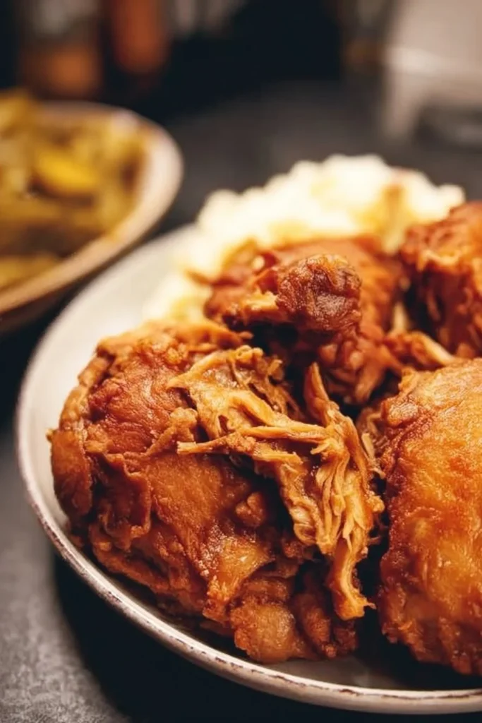 Delicious Mississippi Chicken served on a plate with herbs and spices.