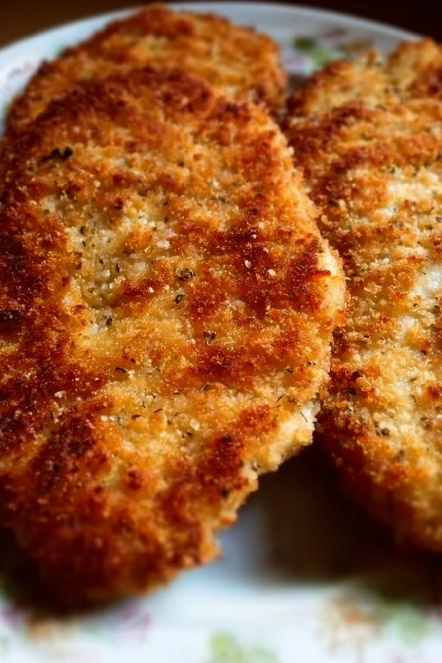 Crispy and juicy perfect chicken cutlets served with a fresh side salad