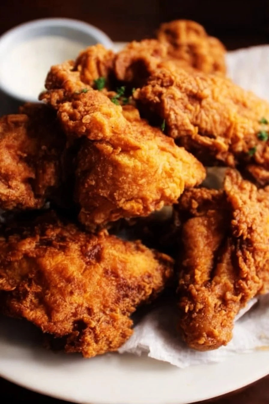 Southern Fried Chicken 2 Plate of crispy Southern fried chicken served with sides