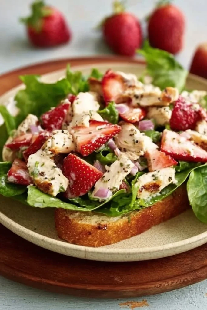 Delicious Strawberry Chicken Salad with fresh strawberries and grilled chicken