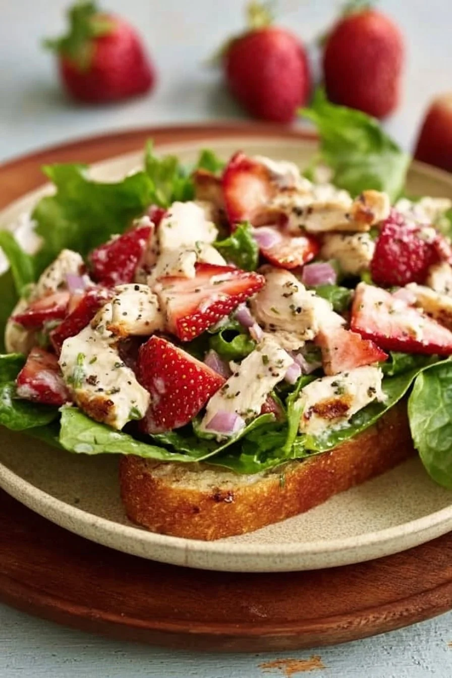 Delicious Strawberry Chicken Salad with fresh strawberries and grilled chicken