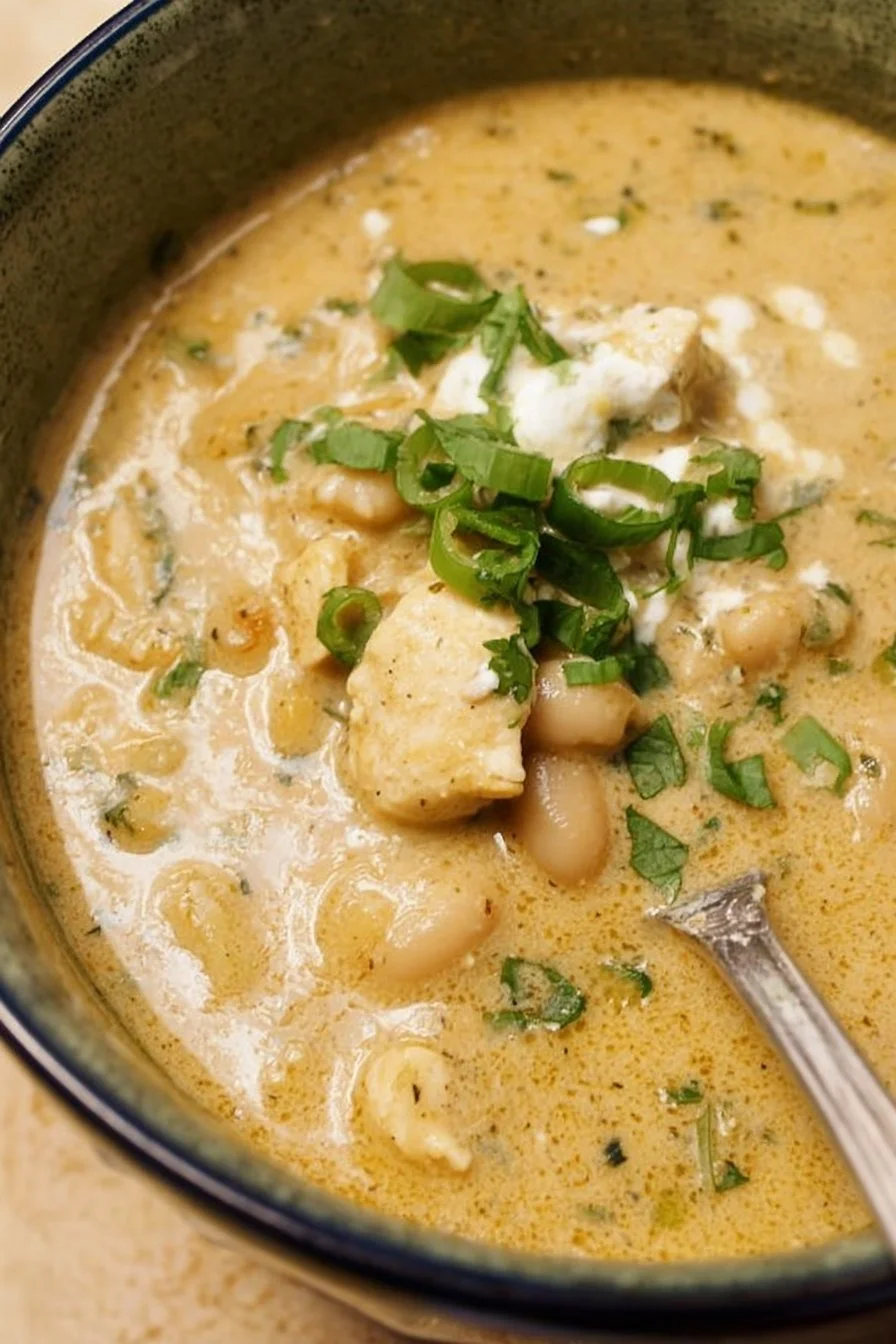 Best White Chili 3 Delicious homemade white chili in a bowl, garnished with cilantro and cheese.