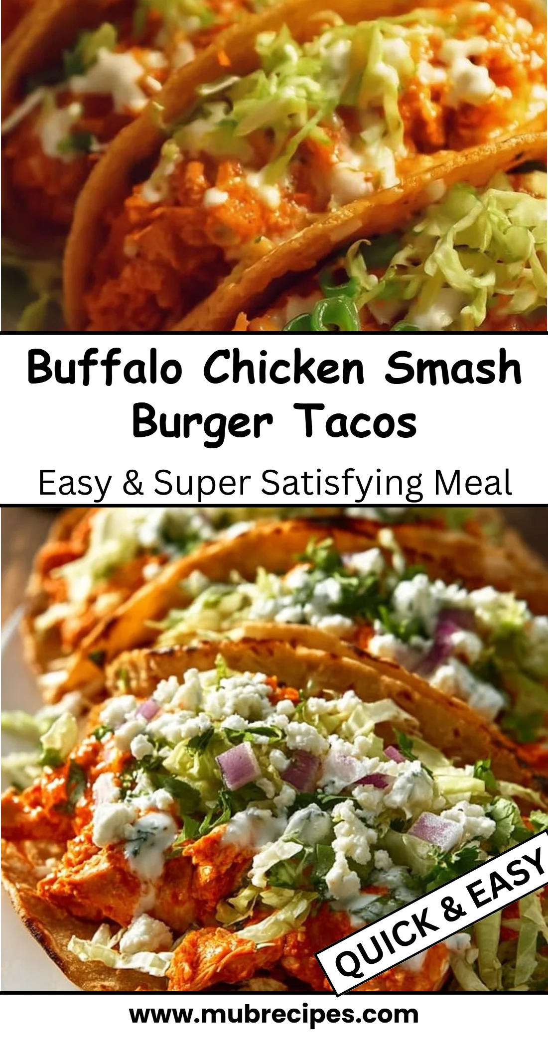 Buffalo Chicken Smash Burger Tacos
