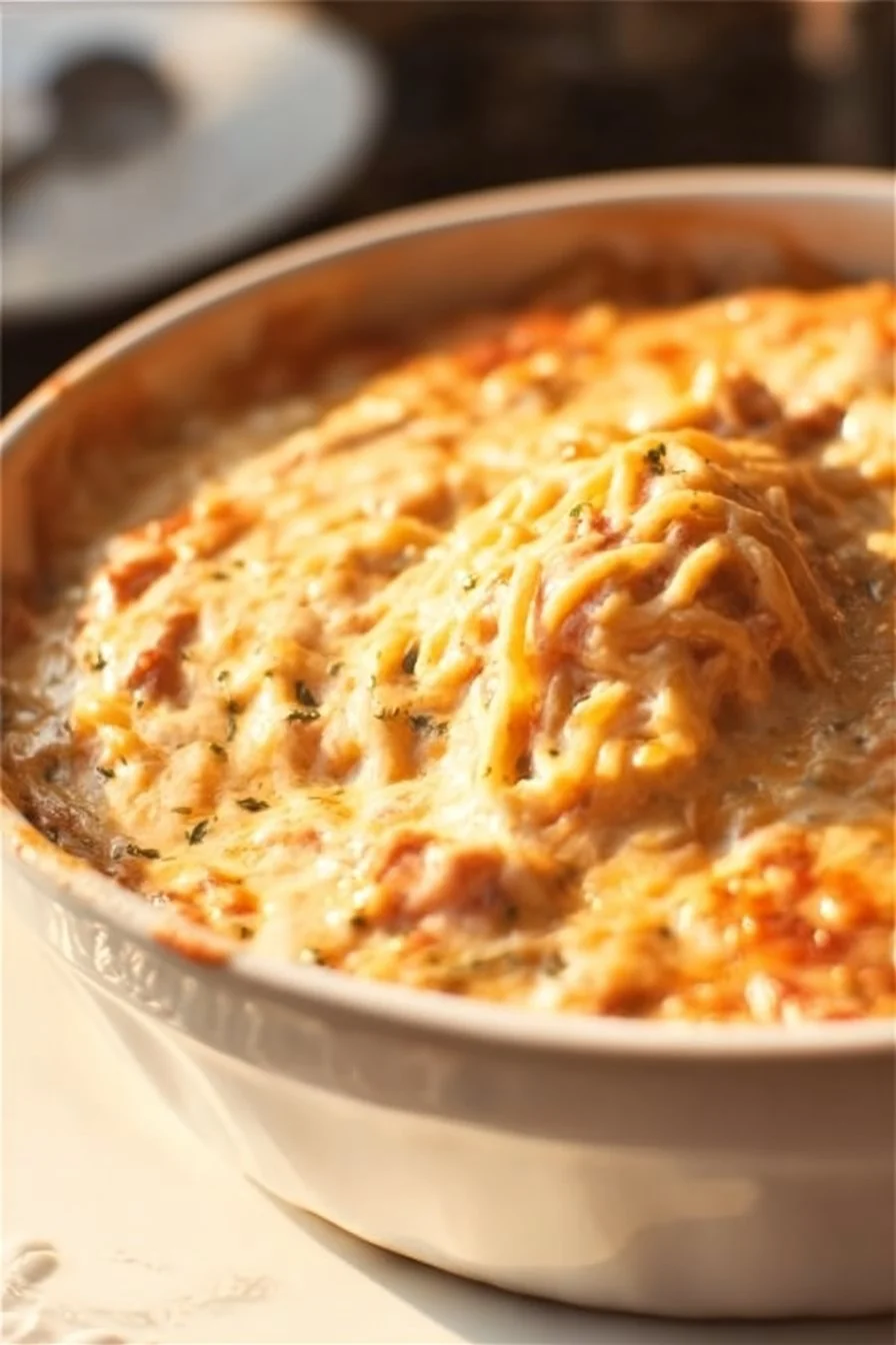 Cheesy Casserole 2 Delicious cheesy casserole baked to perfection