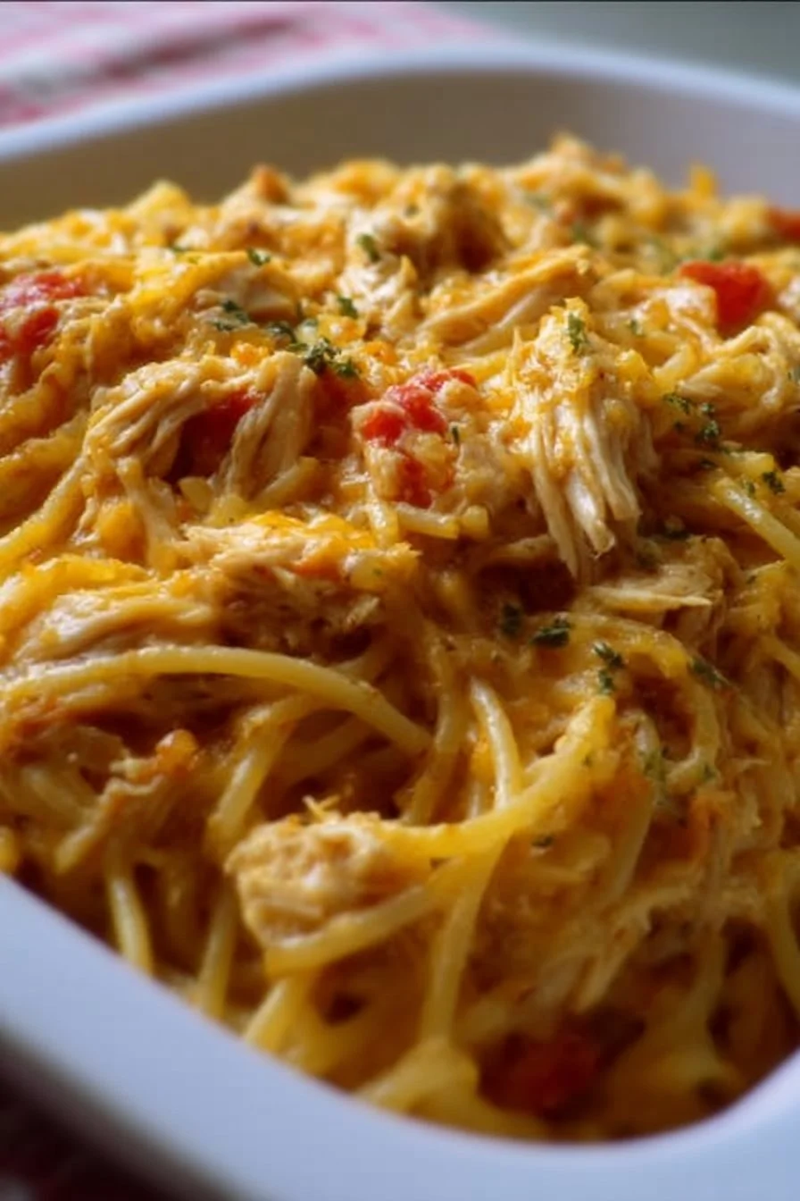 Chicken Spaghetti with Rotel 2 Delicious Chicken Spaghetti with Rotel served in a bowl