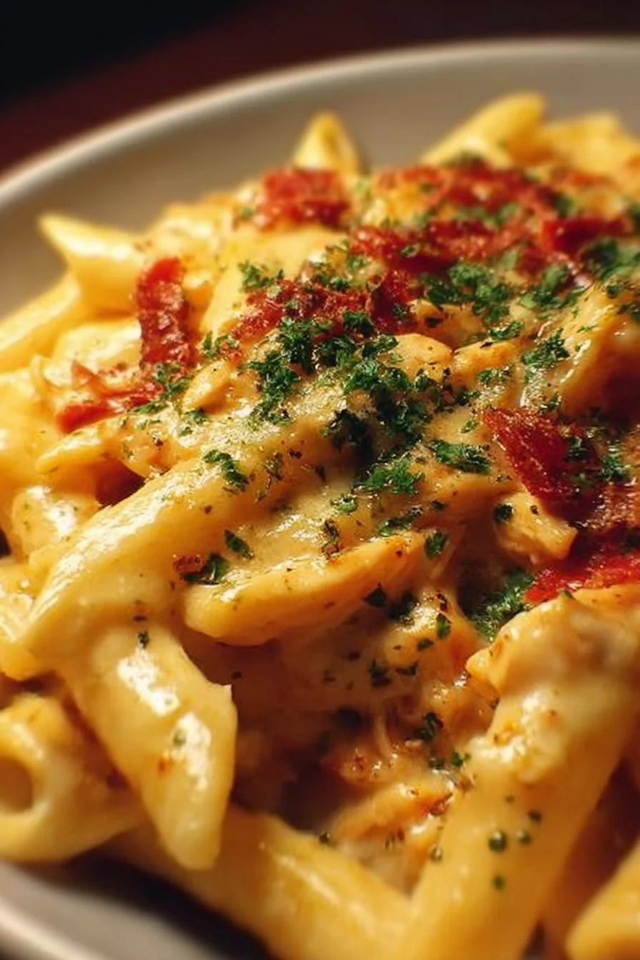 Crack Chicken Penne 3 Delicious Crack Chicken Penne dish garnished with herbs