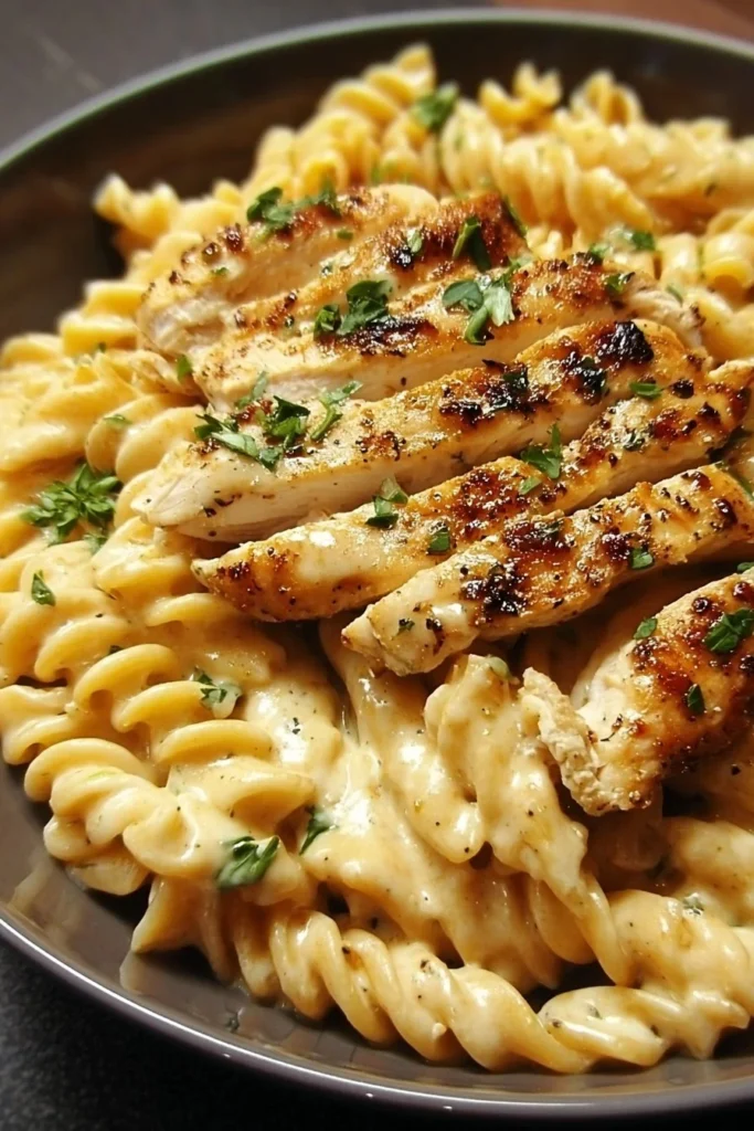 Crock Pot Creamy Cajun Chicken Pasta dish served in a bowl