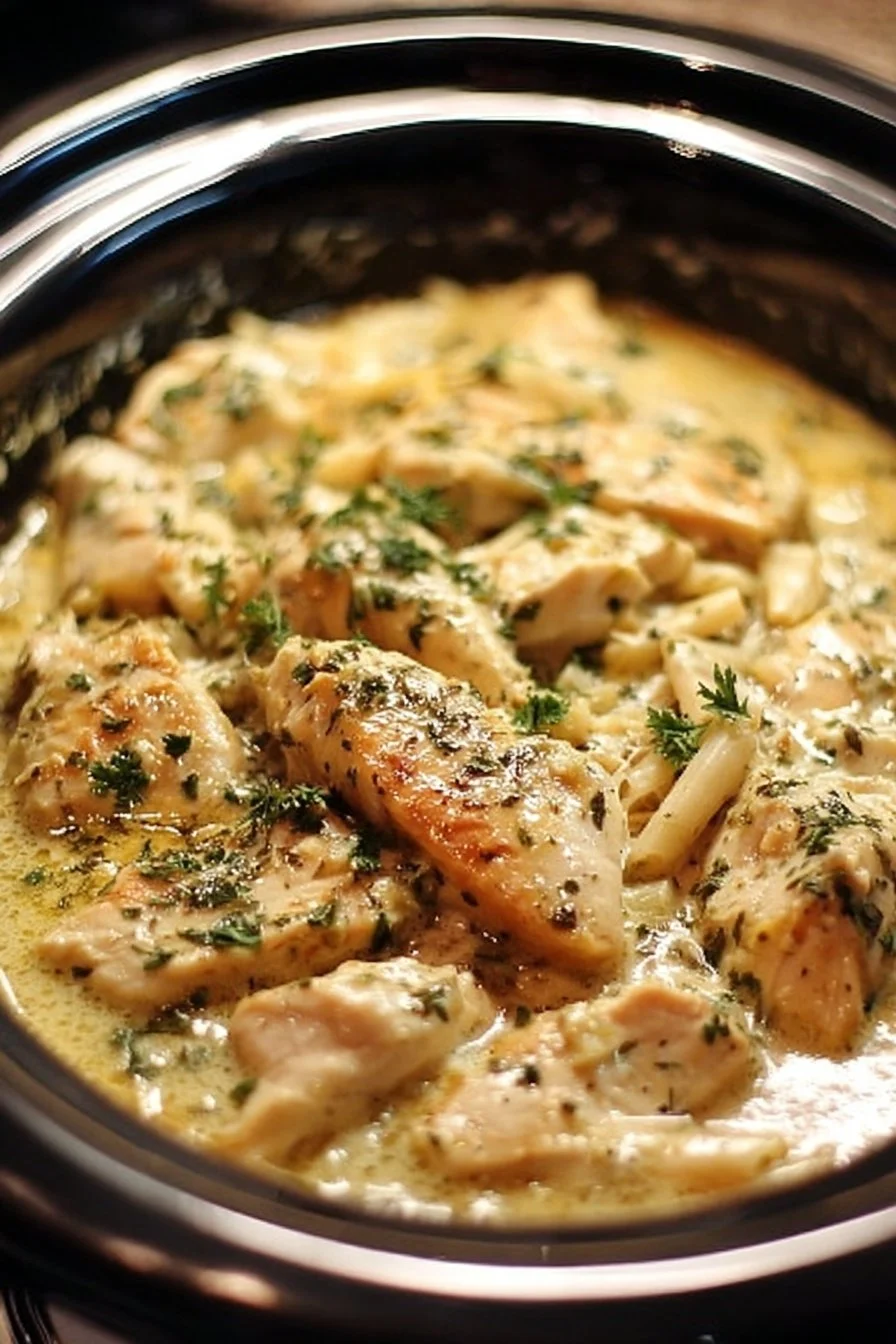 Crockpot Olive Garden Chicken for Easy, Creamy Comfort Meals 2 Crockpot Olive Garden Chicken dish with creamy sauce and herbs