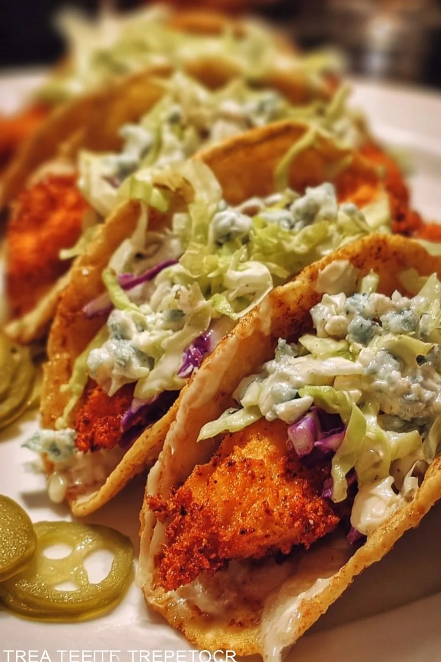 Dill Pickle Ranch Smash Chicken Tacos with vibrant toppings