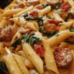 easy creamy tuscan chicken sausage pasta skillet 2026 03 04 012419 683x1024 1
