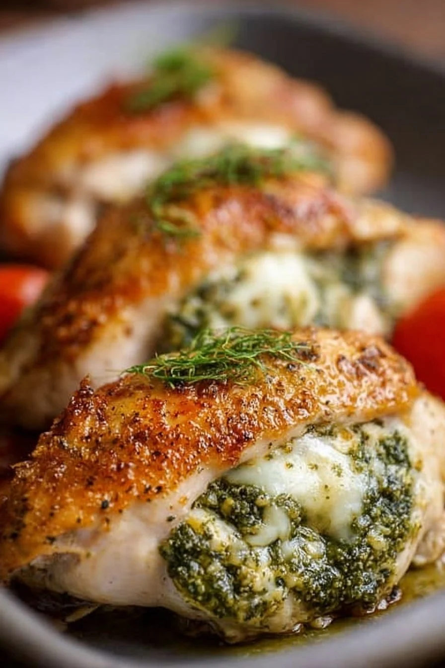 Easy Pesto Stuffed Chicken Breast 3 Easy pesto stuffed chicken breast recipe with vibrant basil pesto filling.
