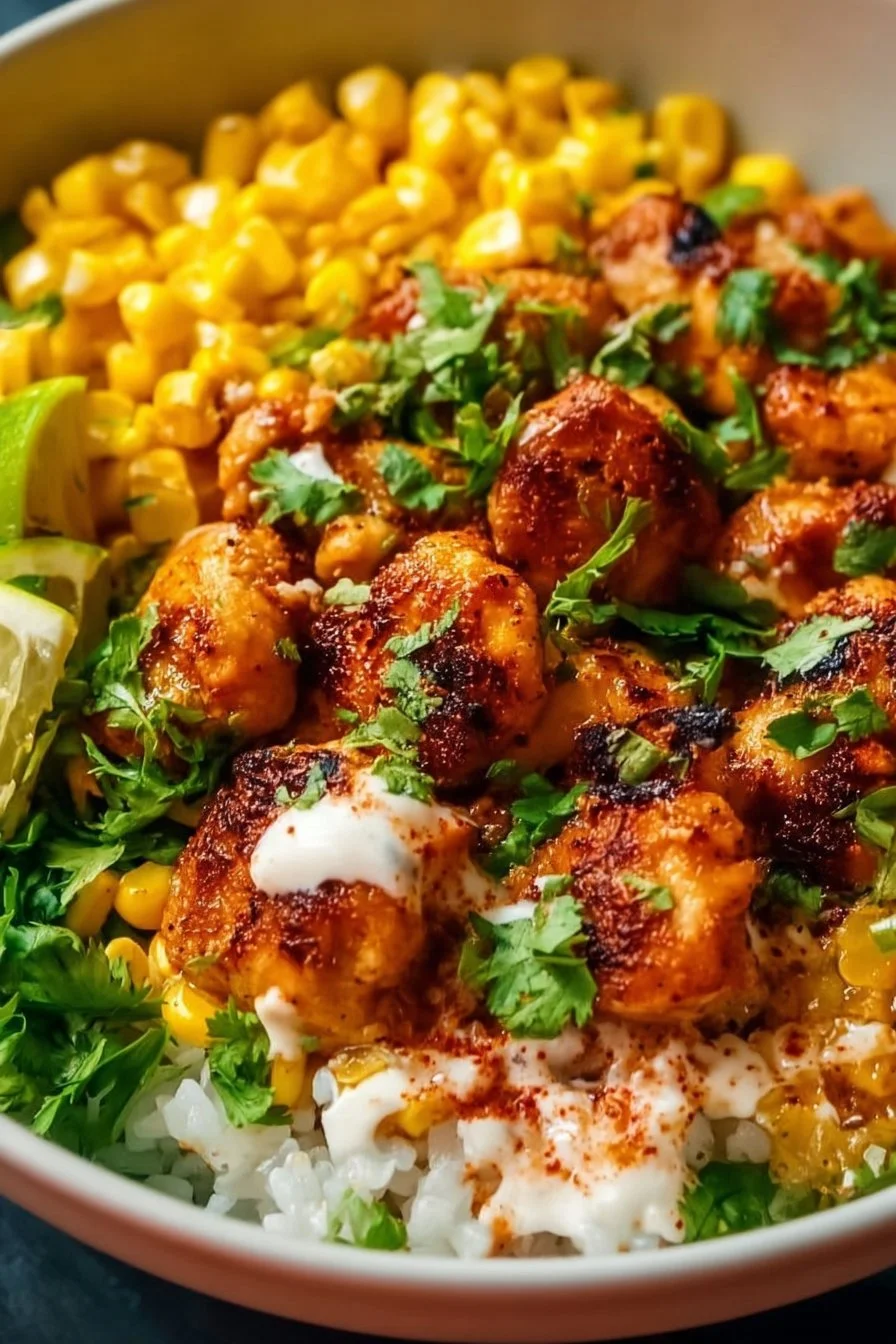 Easy Street Corn Chicken Bowl 3 Easy Street Corn Chicken Bowl with fresh ingredients and vibrant flavors