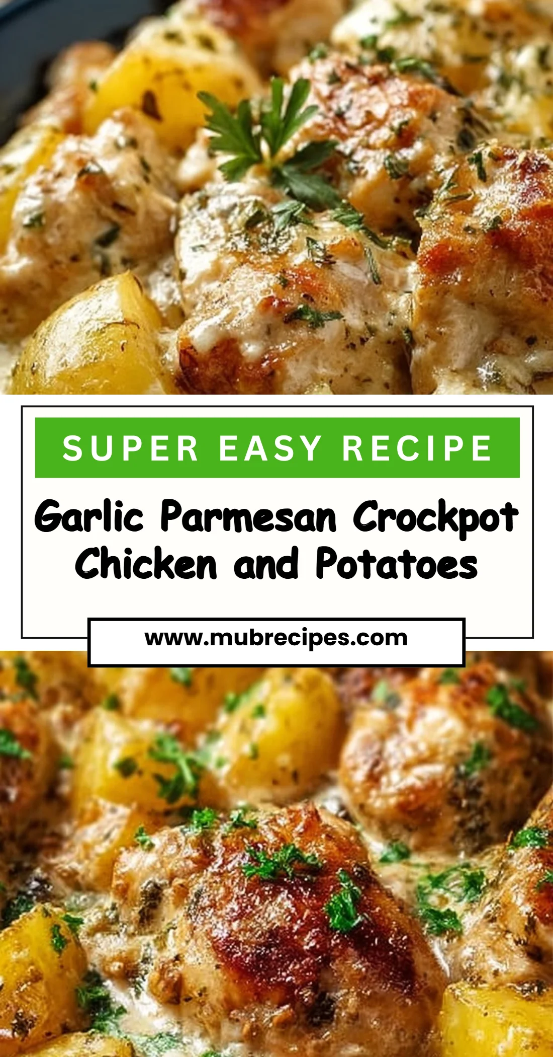 Garlic Parmesan Crockpot Chicken and Potatoes
