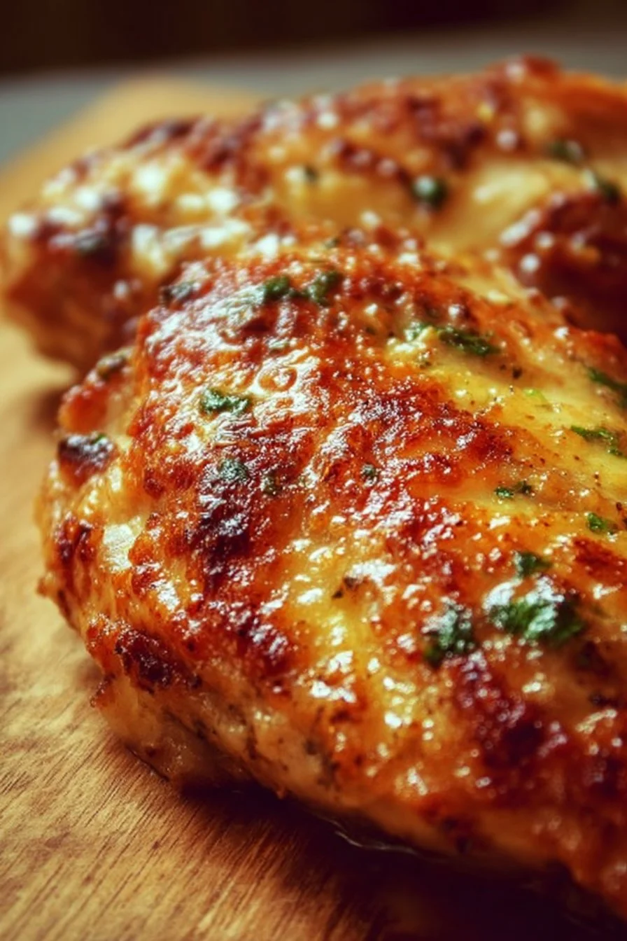 Delicious plate of melt in your mouth chicken garnished with herbs