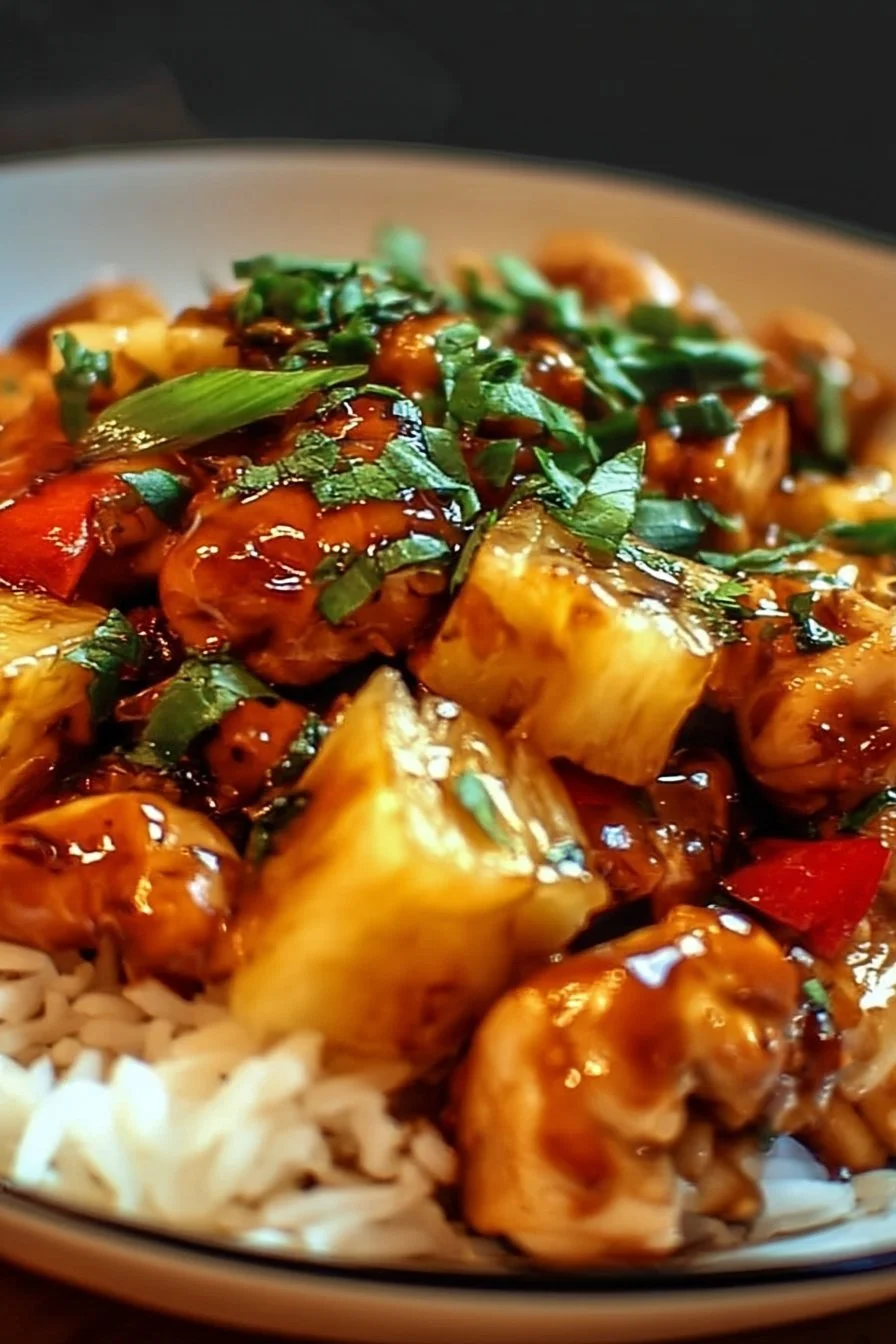 Pineapple Chicken and Rice: A Sweet and Savory Weeknight Favorite 2 Delicious pineapple chicken served over rice for a quick weeknight meal