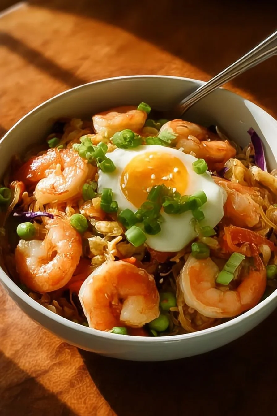 Shrimp Egg Roll in a Bowl 2 Shrimp egg roll in a bowl, a delicious Asian-inspired dish with fresh ingredients.