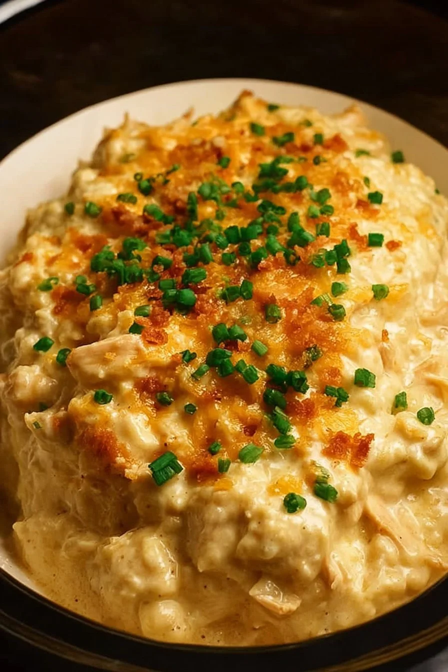 Slow Cooker Cream Cheese Crack Chicken 3 Slow Cooker Cream Cheese Crack Chicken in a bowl with fresh herbs