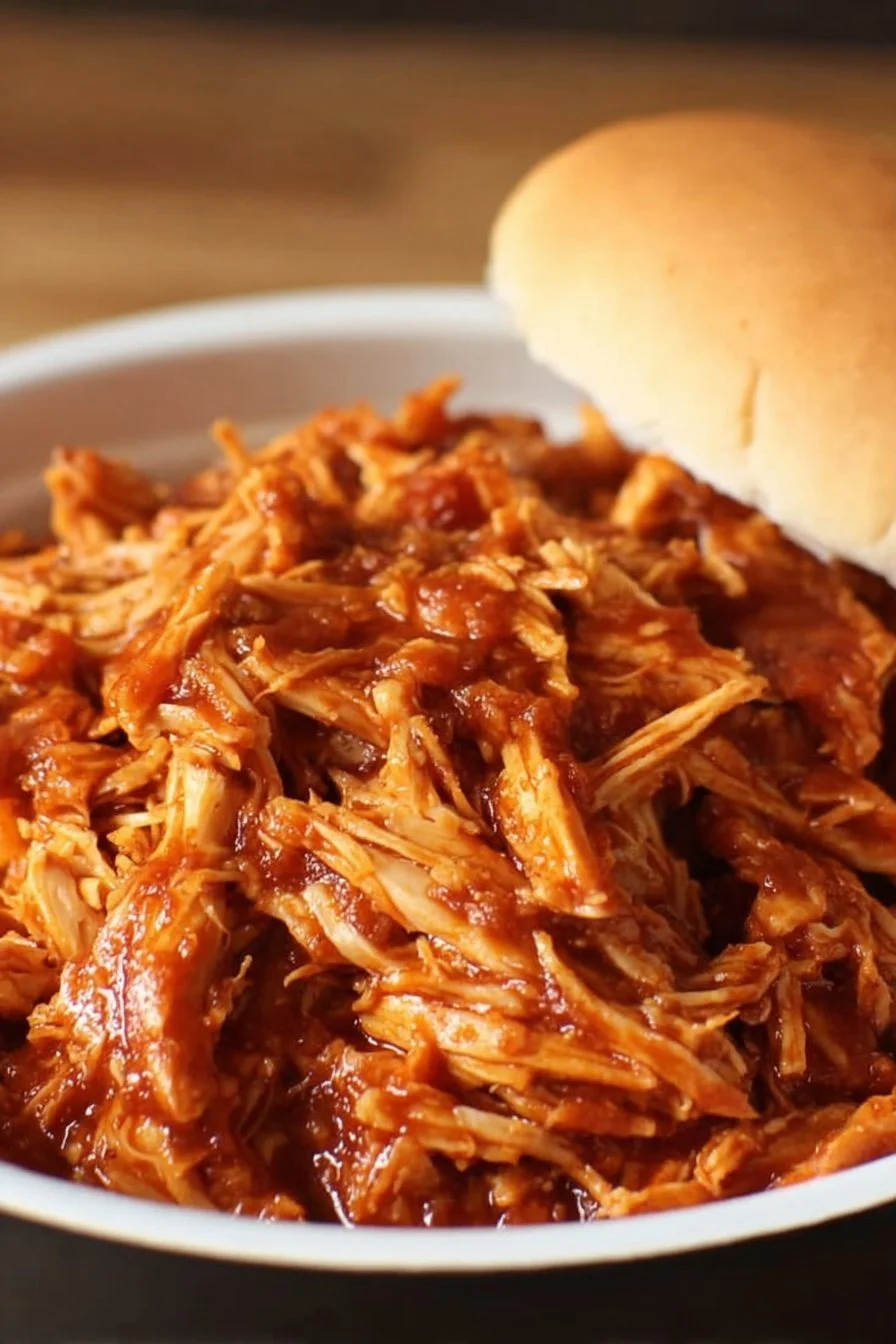 The Best Crockpot BBQ Chicken (Easy Pulled Chicken) 2 Delicious pulled BBQ chicken made in a Crockpot