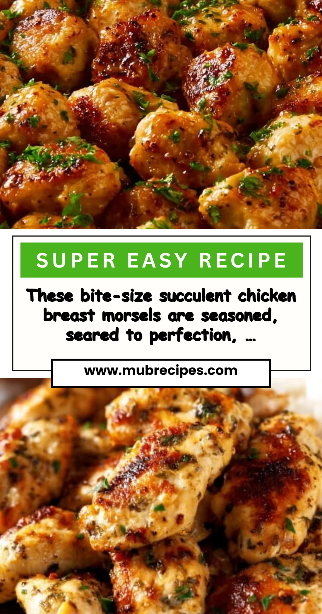 These bite-size succulent chicken breast morsels are seasoned, seared to perfection, …